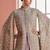 Women mauve & gold printed cape style kurta with flared palazzo pants