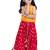 sleevless solid top with printed lehenga  - yellow & red