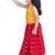 sleevless solid top with printed lehenga  - yellow & red