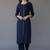 Navy embroidered rayon kurta set