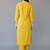 Yellow embroidered rayon kurta set