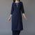 Navy embroidered rayon kurta set