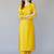 Yellow embroidered rayon kurta set