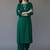 Green embroidered rayon kurta set