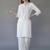 White embroidered rayon kurta set