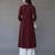 Maroon embroidered rayon kurta set