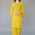 Yellow embroidered rayon kurta set