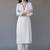 White embroidered rayon kurta set