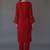 Red embroidered rayon kurta set