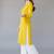 Yellow embroidered rayon kurta set