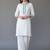 White embroidered rayon kurta set