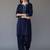 Navy embroidered rayon kurta set