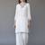 White  embroidered rayon kurta set