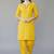 Yellow embroidered rayon kurta set