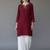Maroon embroidered rayon kurta set