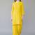 Yellow embroidered rayon kurta set