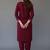 Maroon embroidered rayon kurta set