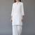 White  embroidered rayon kurta set