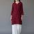 Maroon embroidered rayon kurta set
