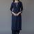 Navy embroidered rayon kurta set
