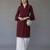 Maroon embroidered rayon kurta set