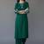 Green embroidered rayon kurta set