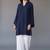 Navy embroidered rayon kurta set