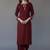 Maroon embroidered rayon kurta set