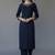 Navy embroidered rayon kurta set