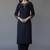 Navy embroidered rayon kurta set