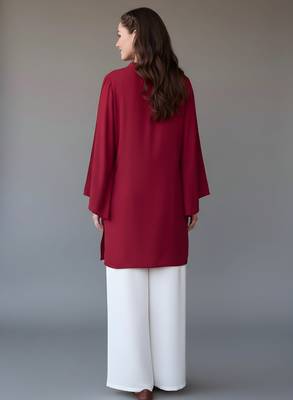 Maroon embroidered rayon kurta set 2