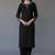 Black embroidered rayon kurta set