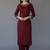 Maroon embroidered rayon kurta set