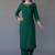 Green embroidered rayon kurta set