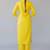 Yellow embroidered rayon kurta set