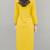Yellow embroidered rayon kurta set