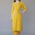 Yellow  embroidered rayon kurta set
