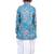 fullsleeves floral printed kurta with dhoti -seagreen & white