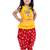 cotton sleeveless krishna printed top & dhoti -yellow & red