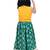 sleevless solid top with printed lehenga  - yellow & green