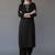 Black embroidered rayon kurta set