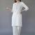 White embroidered rayon kurta set