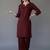 Maroon  embroidered rayon kurta set
