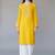 Yellow embroidered rayon kurta set