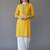 Yellow embroidered rayon kurta set