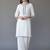 White embroidered rayon kurta set