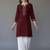 Maroon embroidered rayon kurta set