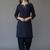 Navy embroidered rayon kurta set