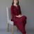 Maroon embroidered rayon kurta set
