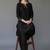 Black embroidered rayon kurta set